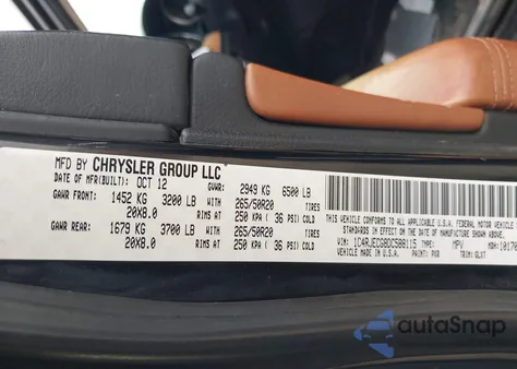 2013 Jeep Grand Cherokee Overland из США, поврежденный, VIN 1C4RJECG8DC588115